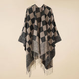 NEW WARM OUTERWEAR PLAID TASSEL SIMPLE SHAWL_CWMM2092