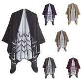 Women Color Match Wrapped Cardigan Shawl