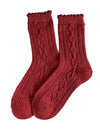 Warm Red Wool Thick Crew Socks For Women_Cwms03294