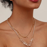 White Crystal Double Necklace Tennis Chain_Cwmm3636