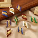 COLORFUL OIL DROP ANGEL WINGS TEXTURE EARRINGS_CWMM3659