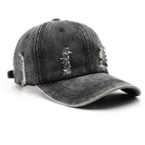 Vintage Washed Distressed Denim Baseball Cap_Cwah0896