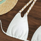 HALTERNECK CHAIN SPLIT 2 PIECE BIKINI SWIMSUIT_CWMW0168