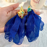 HANDMADE FLORAL SEASHELL EARRINGS BEACH STYLE_CWMM6185