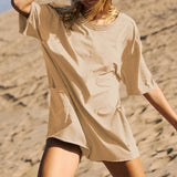 Solid Color Personality Backless Jumpsuit