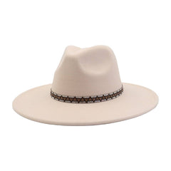 HEART TOP WIDE BRIM WOOL BLEND FEDORA HAT FOR ALL_CWAH04378
