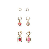 STRAWBERRY SQUARE EARRINGS COPPER PLATED_CWAJE4987