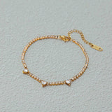 18K GOLD TITANIUM HEART ZIRCON BRACELET LUXURY_CWAJE4718