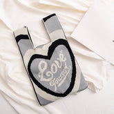 Women Knit Clutch Purse Love Shoulder Tote Bag_Cwab0884