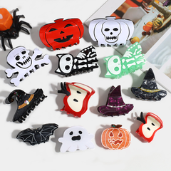Halloween Acetate Hair Claw?Witch & Bat Design_Cwaha07286