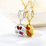 STAINLESS STEEL HEART GEMSTONE NECKLACE_CWMM5666
