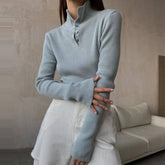 Vintage Breasted Semi-Turtleneck Pullover