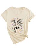 V-Neck Be Still Know Short-Sleeved T-Shirt