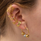 18K GOLD STAINLESS STEEL BRAIDED CLIP EARRINGS_CWMM2359