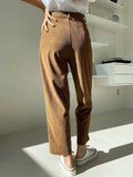 Straight-Leg High-Waisted Corduroy Wide-Leg Pants
