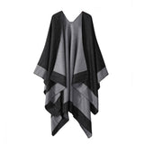 SOLID COLOR DOUBLE SIDED CAPE SHAWL OUTER CAPE_CWASC2130