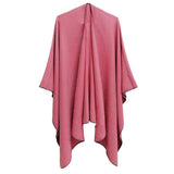 FASHION SOLID COLOR WARM SPLIT SHAWL CLOAK_CWASC0285