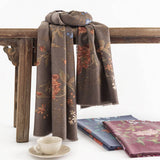 ROSE PRINT TASSEL SCARF BOHO FAUX CASHMERE WRAP_CWASC0456