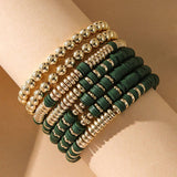SIMPLE STACKED DISC BEAD BRACELET SET_CWMM3531