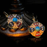 RETRO THREE DIMENSIONAL DIAMOND EARRINGS_CWAJE1114