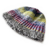 CHILDRENS KNITTED HAT COLORFUL STRIPED BUCKET HAT_CWAH2050