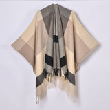 SIMPLE TASSEL MULTI COLOR LARGE PLAID SHAWL_CWASC0942