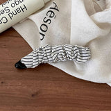 Polka Pleated Banana Clip Retro Hair Claw_Cwaha08083