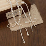Versatile High-End Pearl Bow Necklace For Women