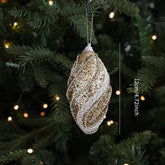 SILVER FOAM GLITTER XMAS BALLS BOWS TREE TOPPER_CWMM9677