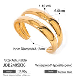 GOLD STAINLESS STEEL PEARL OPEN CUFF BRACELET_CWAJE4618