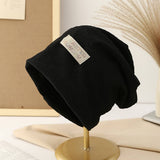 FASHIONABLE WARM KNITTED LETTER LOGO PILE HAT_CWAB2856