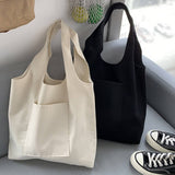 SOLID COLOR LITERARY BLANK HAND PAINTED CANVASBAG_CWAB2131
