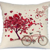 HOME PRINTED RED LOVE PILLOW COVER_CWMM0772