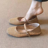 SOFT LEATHER WOVEN MARY JANE FLAT SANDALS_CWSHF0153