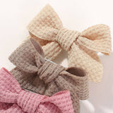 HANDMADE BABY BOW HAIR CLIP WITH CORN WEAVE FABRIC_CWAHA6737