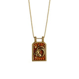 Vintage Square Zodiac Necklace With Enamel_Cwmm8840