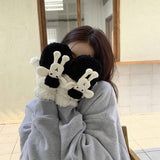 CARTOON LAMB WOOL WINTER WARM HALTER GLOVES_CWAG0185