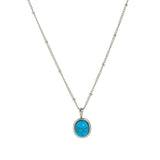 STAINLESS STEEL FASHION NATURAL TURQUOISE NECKLACE_CWMM5699