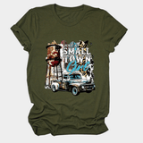 JUST A SMALL TOWN GIRL PRINT T SHIRT LOOSE FIT_CWTTS1525