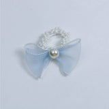 ELEGANT ORGANZA BOW PEARL HAIR TIE FOR WOMEN_CWAHA6885