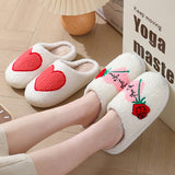 Valentines Day Smiley Love Cotton Slippers