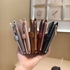 Vintage Minimalist Bifold Pull Strap Wallet_Cwab06205