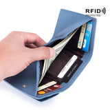 SHORT RFID COIN POCKET WALLET MINI LEATHER WALLET_CWAB3700