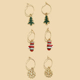 CHRISTMAS PATTERN HOOP AND DROP EARRING SET_CWMM2627