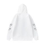 Spider Web Heart Zipper Fleece Hooded Cardigan