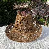 SUMMER BEACH WOVEN STRAW HAT FOR WOMEN_CWAH3403