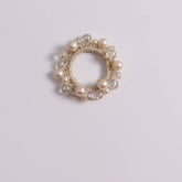 SWEET CUTE WRINKLED PEARL HAIR TIE SIMPLE NEW BAND_CWAHA6777