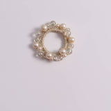SWEET CUTE WRINKLED PEARL HAIR TIE SIMPLE NEW BAND_CWAHA6777