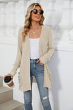Solid-Color Casual Pocket Long-Sleeved Cardigan