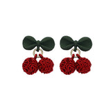 CHRISTMAS BOW RED SERIES EARRINGS_CWAJE2389